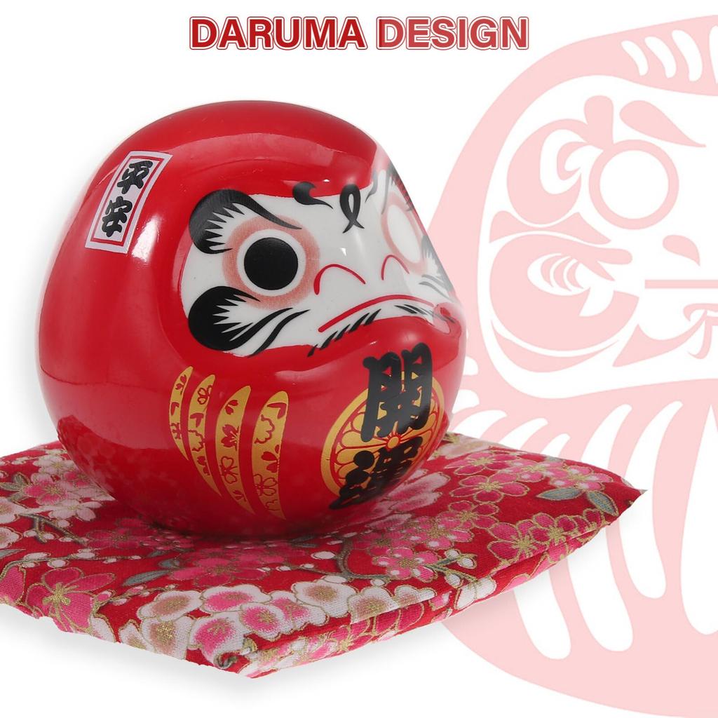 NUOLUX Daruma Japanese Interior Good Lucky Good Traditional Ornament Figurine, 9cm, Style, Decor, Fortune, Charm, Family, Wealth, Honor, Luck, Craft,