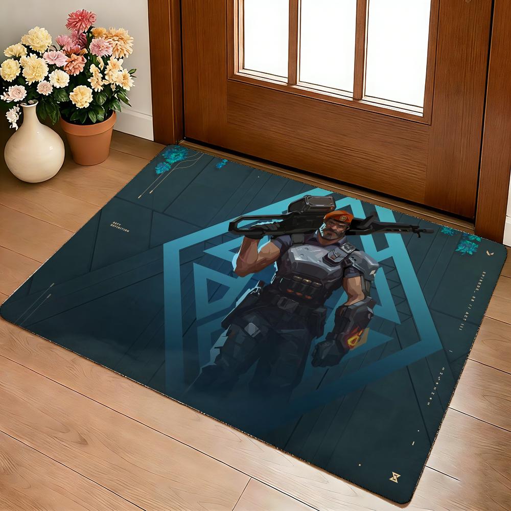 Game V-ValorantS Cool Floor Mat Cozy Flannel Soft Thick Non-Slip Mat For Living Room Bedroom Kitchen Decor Rugs