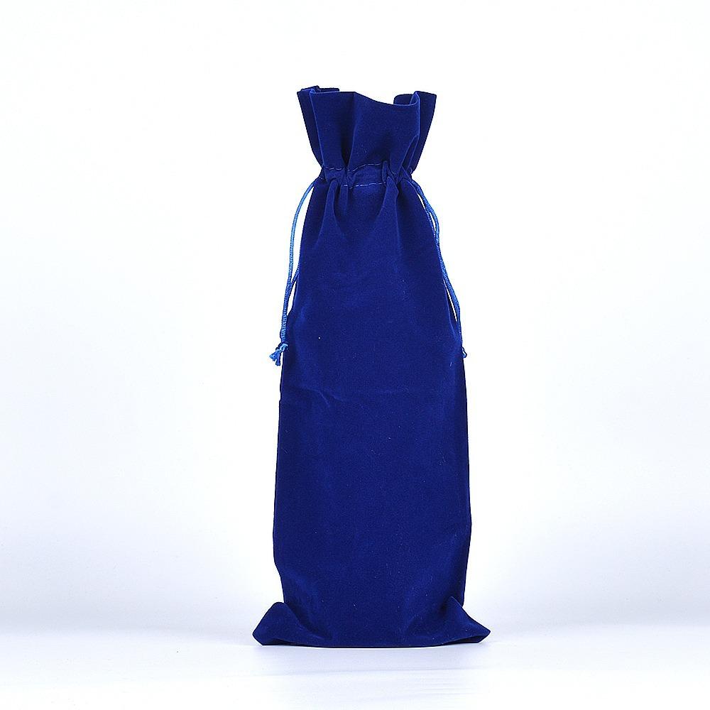 Soft Velvet Fabric Wine Bottle Gift Bag Drawstring Closure Reusable Design Drawstring Wine Bag Premium Texture Velvet Wine Pouch