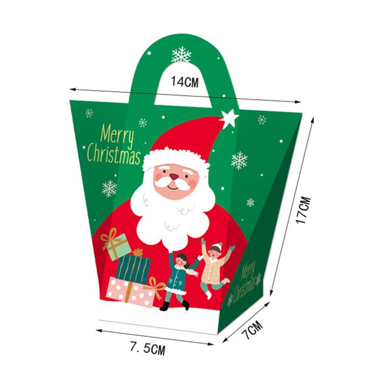 6pcs Christmas Party Portable Candy Snack Cookie Gift Box Children's Creative Portable Candy Box New Gift Packaging Paper Box