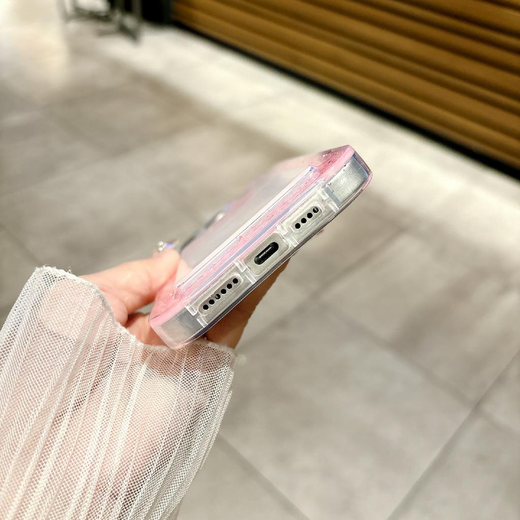 For iPhone 16 Pro Case Glitter Rhinestone Epoxy Design TPU Shockproof Phone Cover