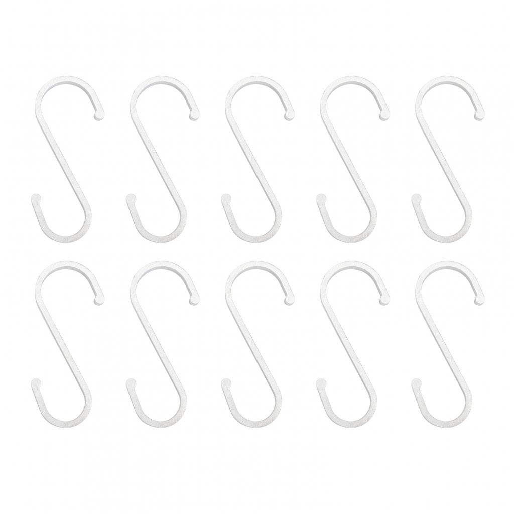 Stylish Matte Finish Aluminum S Hooks for Kitchen and Home Use 10 Pack