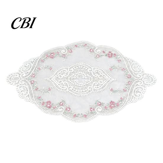 Anti Scalding Table Mats Floral Embroidered Lace Doily, Vintage Style Sheer Placemat, Mat Decorative Fabric for Restaurants Elegant Doilies Tea Party,