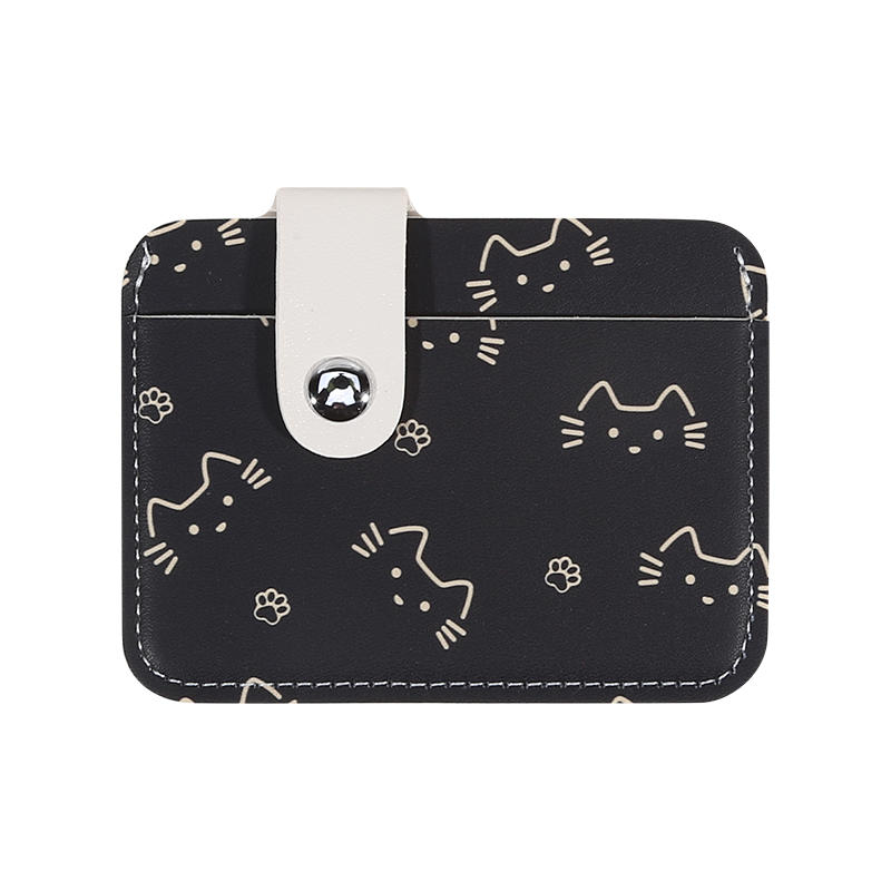 

Милий Тонкий RFID-Блокуючий Тримач для Карт для Жінок - Мінімалістичний Гаманець для Переденьої Кишені з Кількама Відділеннями, Гаманець на Блискавці для Монет для Щоденних Подорожей Подарунок One Size чорний