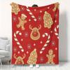 1pc Christmas Multi-Element Pattern Printed Blanket, Comfortable Soft Flannel Throw for Napping - Holiday Gift and Birthday Pres