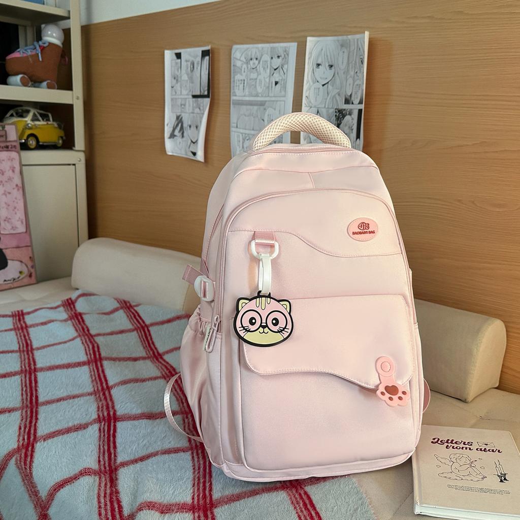 Schoolbag, high-value backpack, large capacity for middle school and college students, Korean style simple and versatile travel backpack