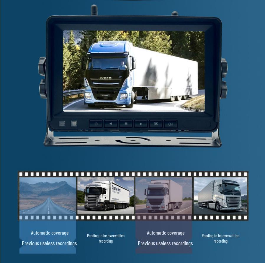 7-inch HD Solar Wireless Magnetic Reversing Camera for RVs and Trucks