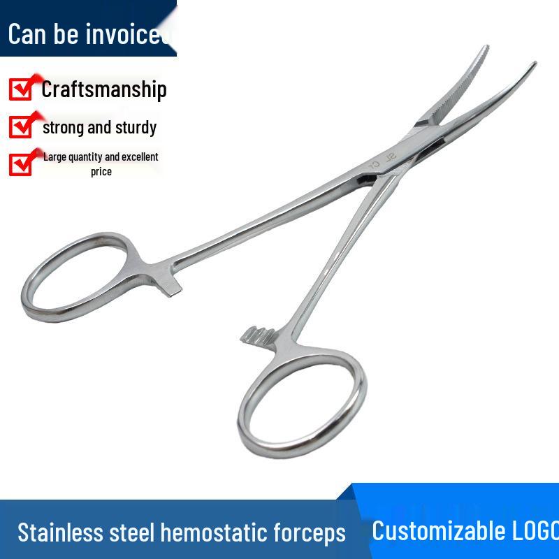 Stainless Steel Hemostatic Forceps Tweezers with Straight/Curved Tips & Needle Holder for Pet and Fishing Hook Removal