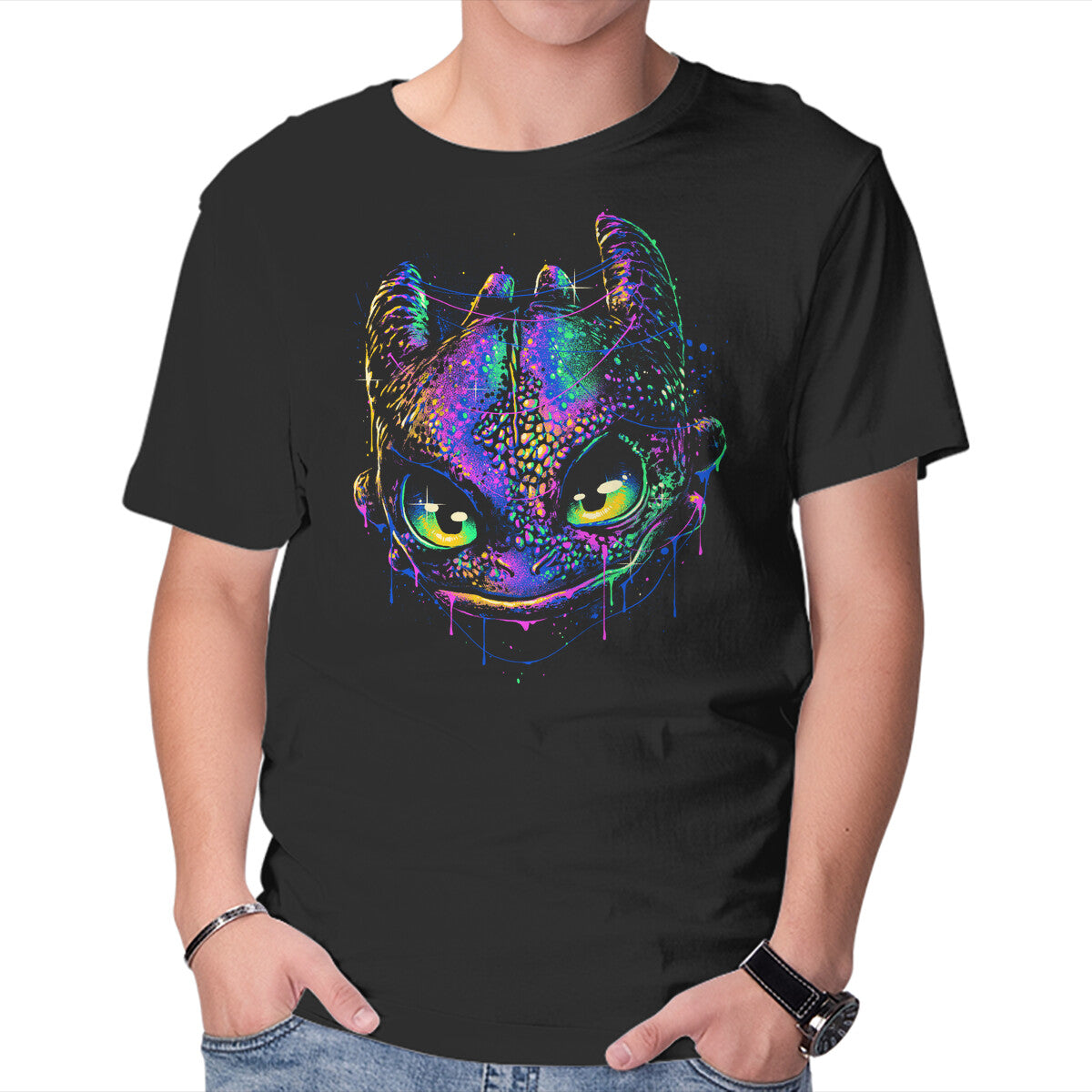Unisex Crew Neck T-Shirt Colorful Midnight Graphic Short Sleeve Casual Tee XXL