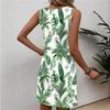 Robe d'été décontractée à fleurs pour femme, col rond, sans manches