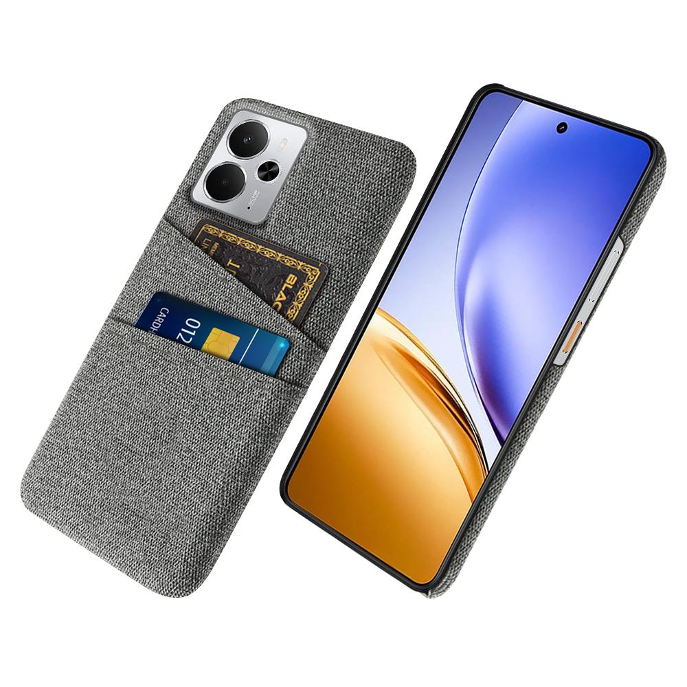 For Realme 14 5G Case Cloth+Hard PC Phone Cover with Dual Card Slots