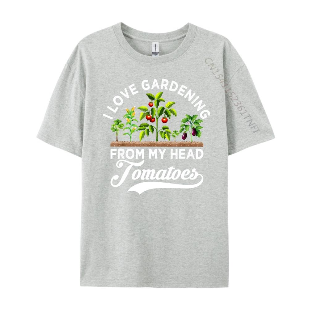 I love gardening from my head tomatoes funny gardener Grpahic Tee Autumn  Mens Clothing Tee Shirt  Vintage Style