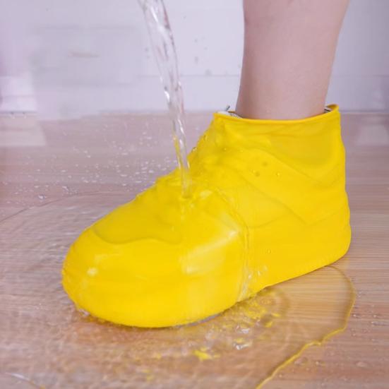 1 Pair Waterproof Shoe Cover Outdoor Non-slip Overshoes Galoshes Reusable Foldable Rain Boot Shoes Protector Cover for Men Women