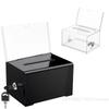 Acrylic Plastic Container with Lock And Sign Holder Durable Solid Ballot Box Voting Tip Jar Suggestion Box for Office