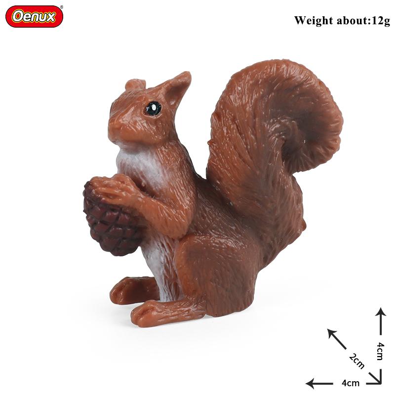 Oenux Mini Christmas Trees Cedar Woodland Animals Cake Toppers Accessory Fox Deer Rabbit Squirrel Antelope Model Decor Kids Toy