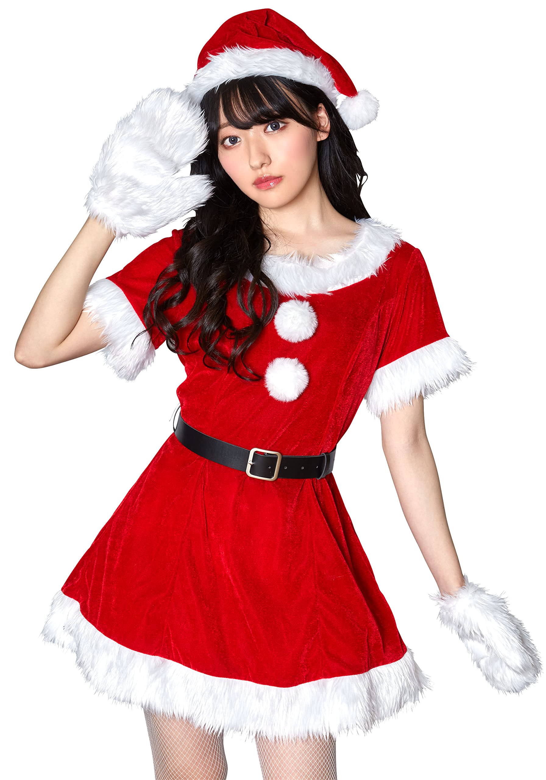 

Варежки для косплея Miminoel Christmas Candy Mittens Santa 2L Red Womens