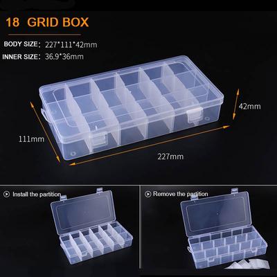 Home Kitchen Bead Beliebte Vitrine Fach Verstellbare Aufbewahrungsbox 6-36 Fächer Ohrringbehälter Organizer Schmuck Schraubenhalter Kunststoffwerkzeuge