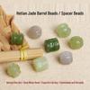 Contas de Raiz de Lótus Roxa Fumê e Rosa de Jade Hetian com Espaçadores de Moeda de Ouro – Conjunto de Acessórios DIY
