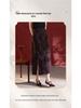 Autumn 2025 Women's Silk Jacquard Retro Slit Bodycon Midi Skirt