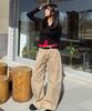 Good Life Works High Curved Wide Cotton Pants Beige