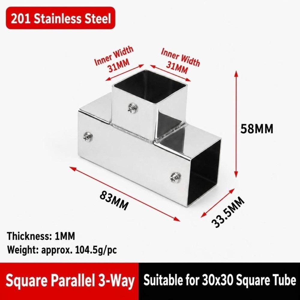 20mm 30mm Square Tube Connector Two/Three/Four/Five-Way Right Angle Tube Coupling Connector Heavy Duty Quick Connect