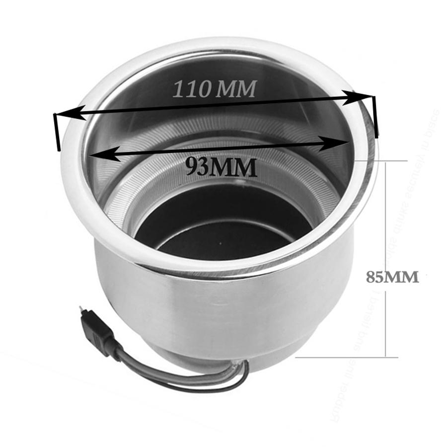 4x Stainless Steel Car Cup Drink Holder 14 LED w/ Remote RGB Lights for Truck RV