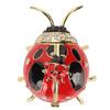 Ladybug Trinket Box Red Colored Enamel Crystal Hand Painted Rings Earrings Jewelry Storage Box Ornament