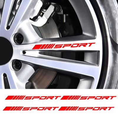 Mode 4 stück Auto Aufkleber Räder Felgen Sport Racing Aufkleber Streifen Dekorative Aufkleber Emblem Auto Styling Auto SUV Lkw Zubehör