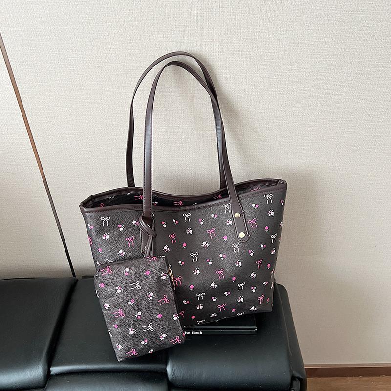 Street Style Large Capacity Pu Tote Bag For Daily Use Womens Shoulder Handbag