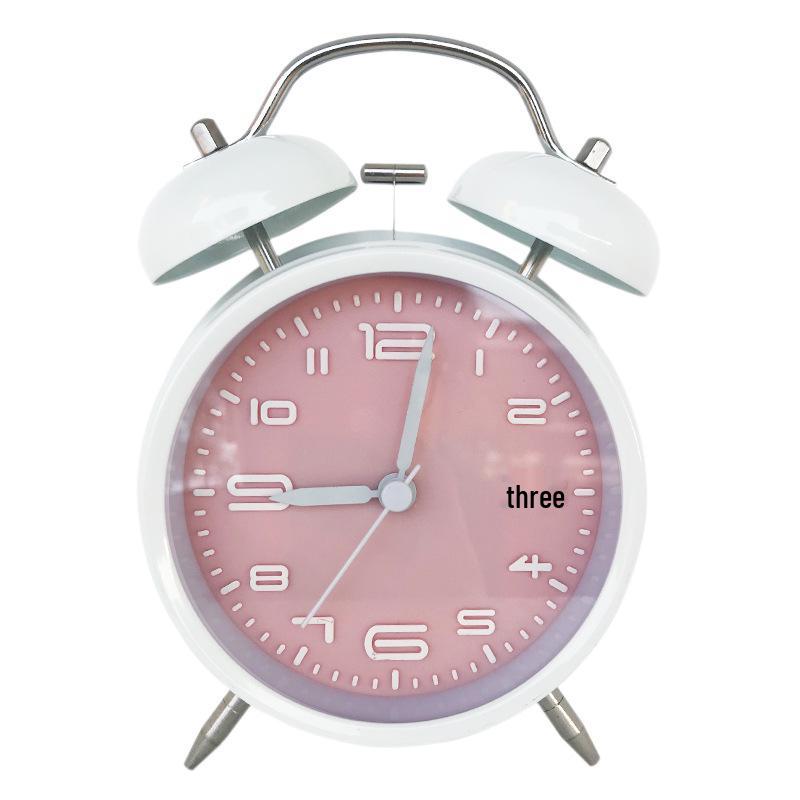 4-Inch Metal Silent Alarm Clock with Night Light - Ideal for Students and Children, Desktop Charging Silent Alarm Clock