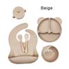 6-Piece Silicone Plate Children's Baby Tableware Set Baby Supplementary Food Bowl Supplies Food Grade Children's Supplies