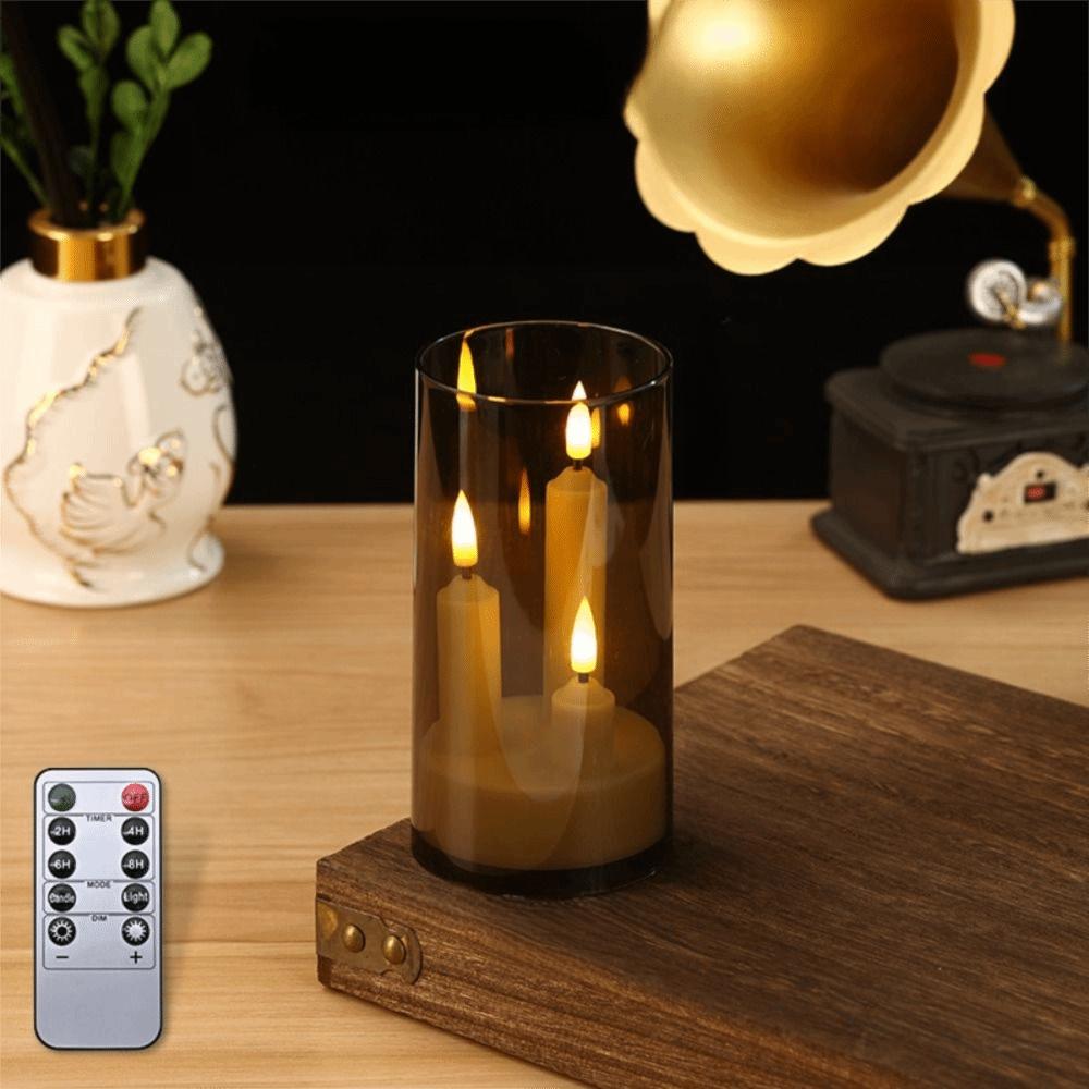 Transparent Lampshade LED Electronic Candles Warm Light Fake Candle Lights  Table Decor