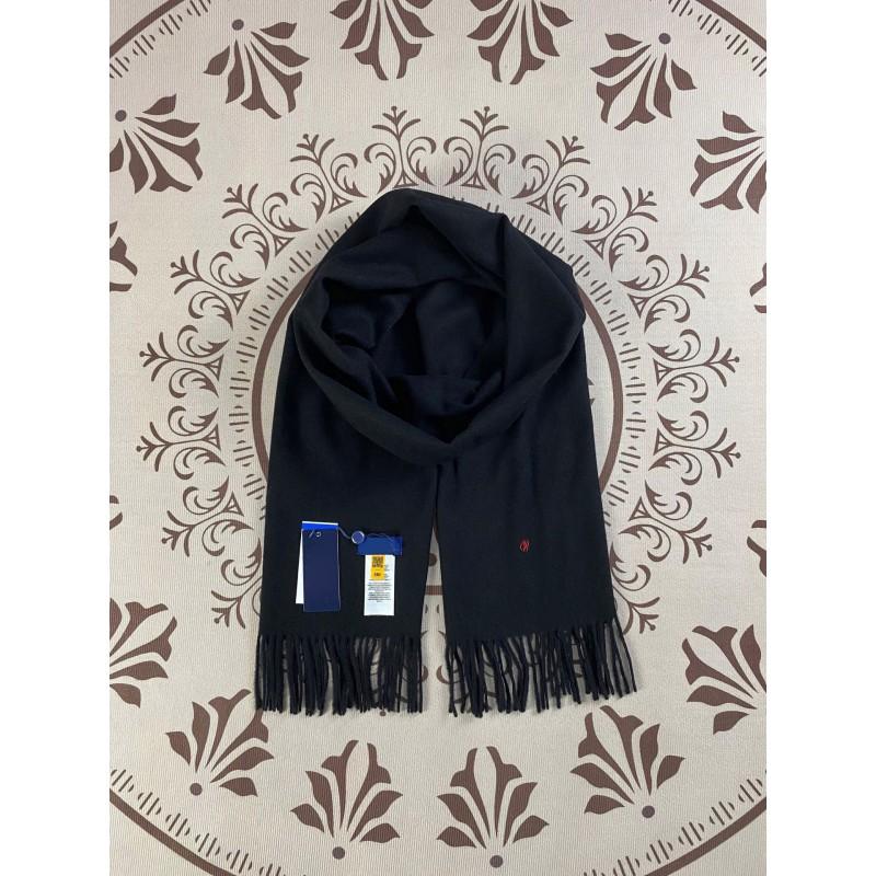 Ralph Lauren Pony Embroidered Tassel Scarf Faux Cashmere Winter Warm Neck Warmer