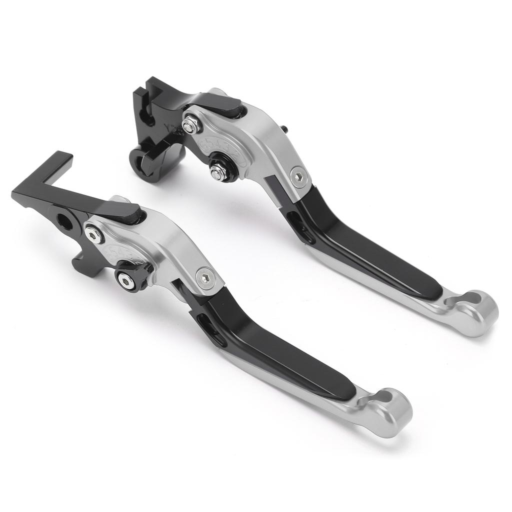 Adjustable Brake Clutch Levers CNC Aluminum Alloy Replacement for Yamaha MT25 MT‑03 R25 R3Silver