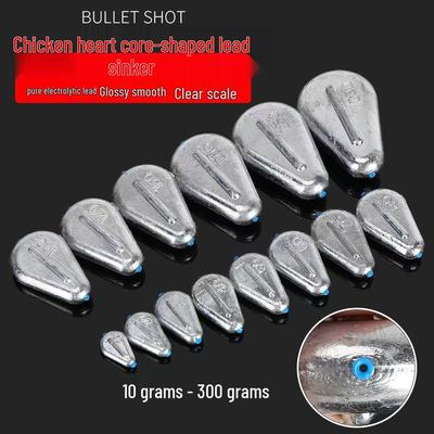 Cross-Shaped Plastic Core Chicken Heart Lead Sinker – Flat Design, Line-Friendly Fishing Accessory for Freshwater and Sea