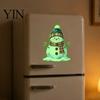 Non Residue Wall Stickers for Appliances Glow in The Dark Snowman Christmas Decor, Removable PVC Winter Scratch Cover Home Decals, Self Adhesive