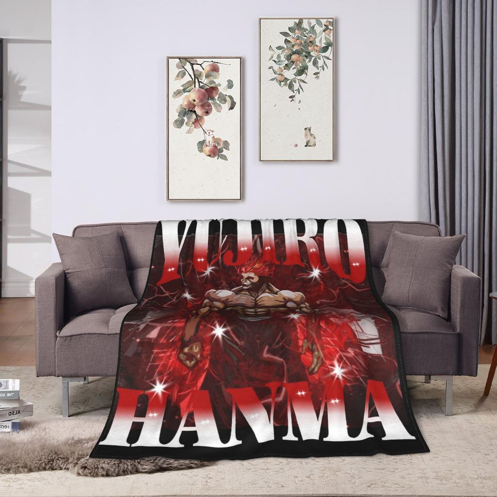 Anime Baki Hanma Series the Grappler Manga Blanket Fleece Spring Autumn Super Soft Throw Blankets for Sofa Outdoor Bedding Throw