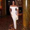 European and American Style Slim-fitting Elegant Pleated One-step Skirt Hip-wrapped One-word Collar Tube Top Strap-up Dress Backless Solid Color Wome
