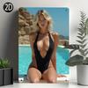 D Retro Iron Poolside Bikini Girl Metal Sign for Man Cave Bar Garage Wall Art Decor