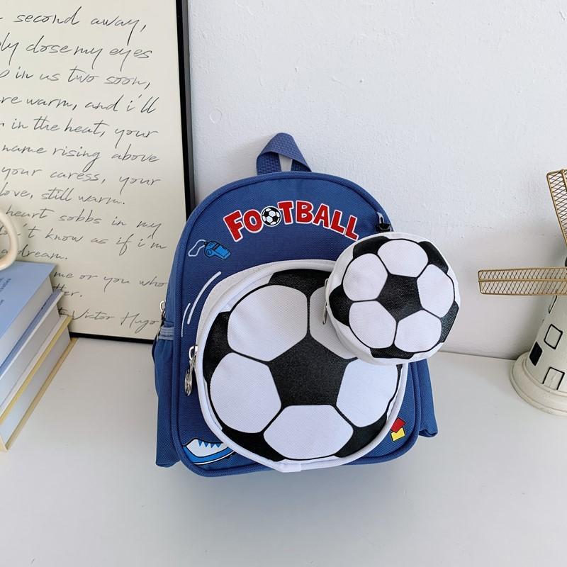 Cartoon Soccer Kids Backpack With Breathable Nylon For Preschool Boys And Girls