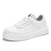 Couple Board Shoes Autumn Leather Surface Solid Color Versatile Low-top Sports Little White Shoes Large Size Platform Men's Shoes