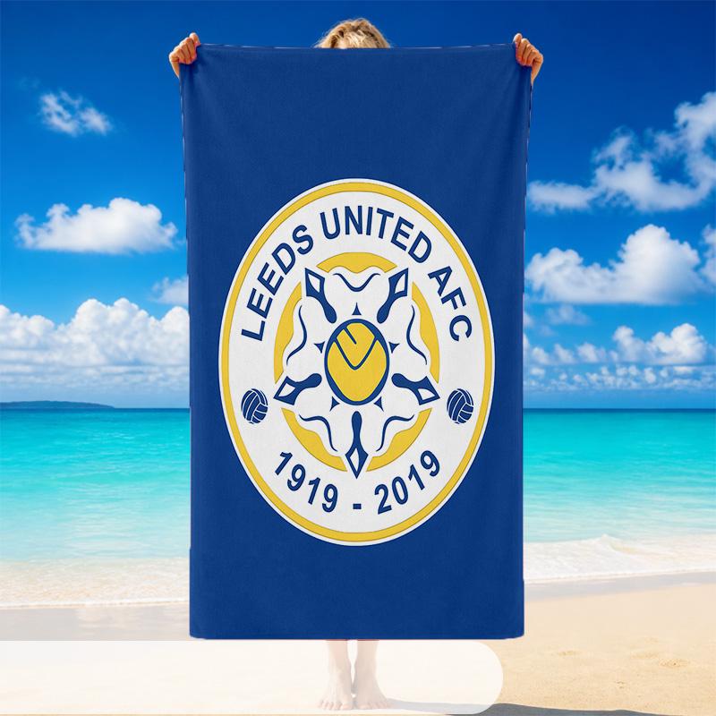 Quick Dry Beach Towel Leeds United Pattern, Lightweight Absorbent Towel for Pool Beach Vacation Use
