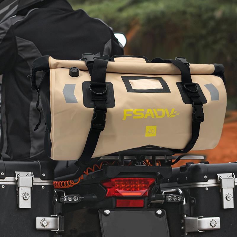 Motorcycle Waterproof Tail Bag Travel Outdoor Dry Luggage Roll Pack Bag 40l/66l Motorbike Luggage Backpack Motorcycle Seat Bag