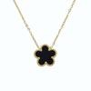 Lucky Five Flowers Clover Double Sided Pendant Necklaces For Women Girls Stainless Steel Simple Fashion Jewelry Accessories
