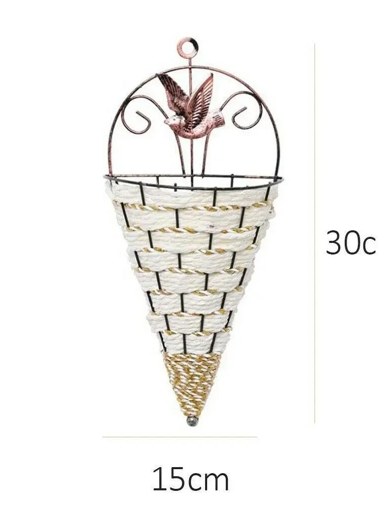 

Натуральный ротанг настенный горшок подвесной цветочный горшок вешалка садовое настенное украшение кашпо для комнатных растений коричневый