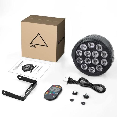 ZonQoonz 4-Pack 14LED X 6W Stage Lights with Remote Control, RGBW (Red, Green, Blue, White) Multi-Color Changing, Disco Light, Voice Control, DMX512 4