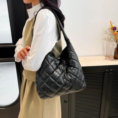 Puffer-Umhängetasche für Damen, gepolsterte Tragetasche aus Daunenbaumwolle, Bubble-Handtasche, Geldbörse, große Shopper-Tasche