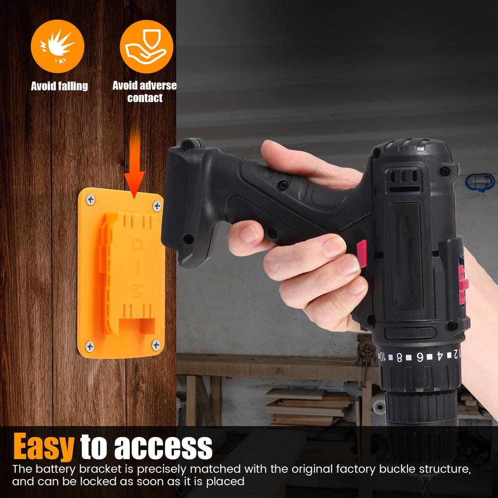 Tool Holders and Battery Mounts for Dewalt 20V and Milwaukee Tools ABS Drill and Battery Storage Rack for Garage, Workshop