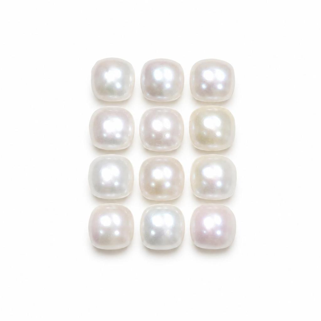 Cabochon di Perla Naturale Bianca 5mm | Perla Sfusa Piatta per Gioielli
