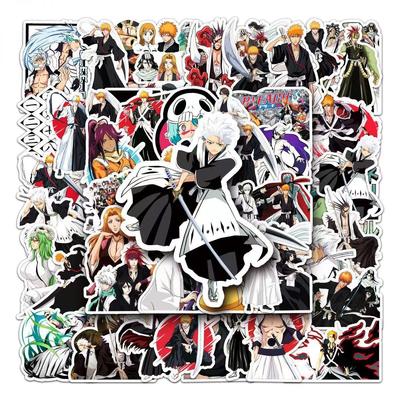 BLEACH Colorful Stickers, 50 Pieces (not Repeated), Waterproof and Sunscreen.